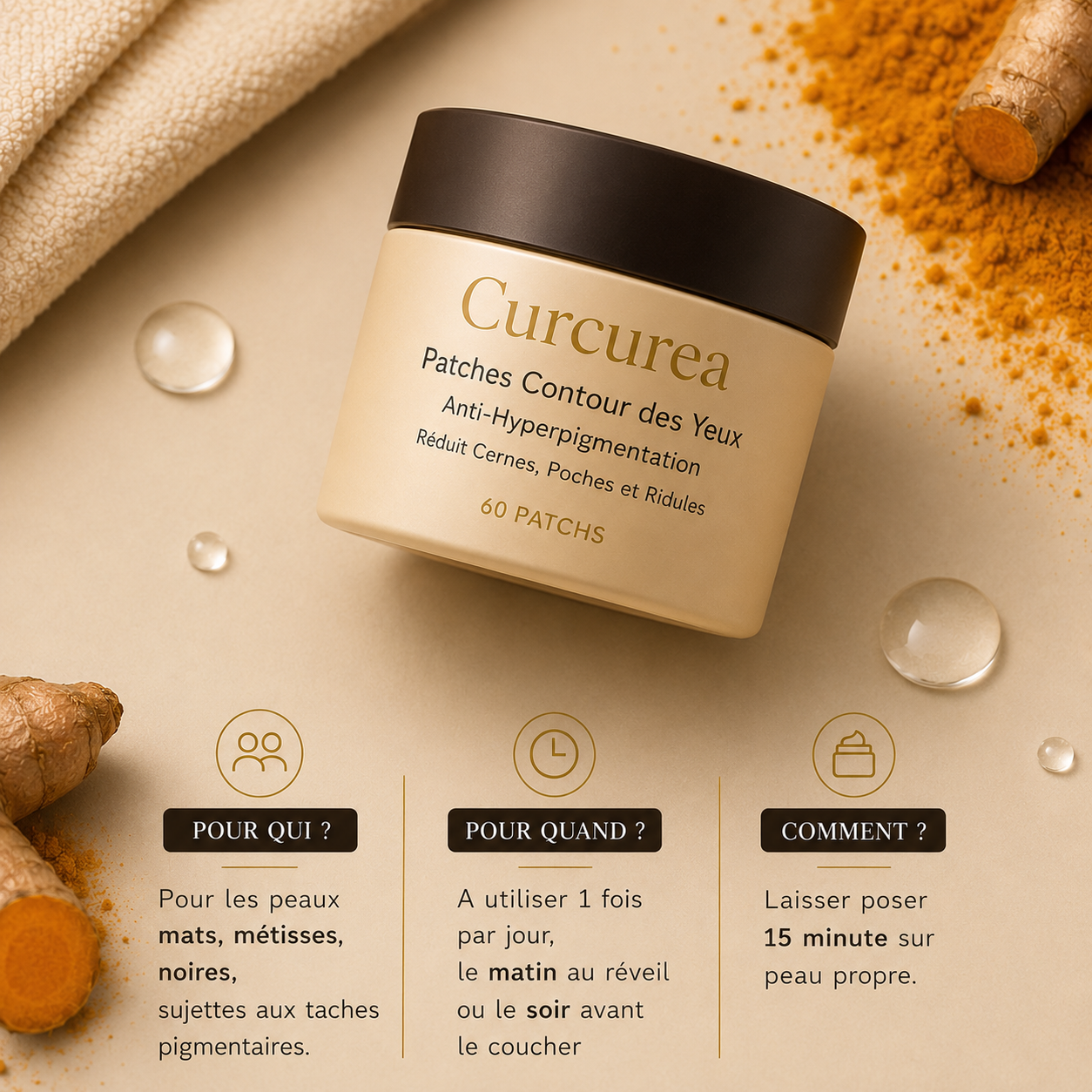 Patchs au curcuma anti-hyperpigmentation  - Curcurea